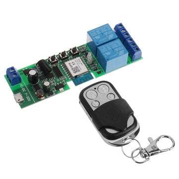 EACHEN Tuya 433RF WiFi 2-way Relay Module Momentary/Self-lock/Interlock Switch Module with Remote Co