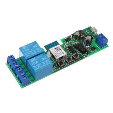 EACHEN Tuya 433RF WiFi 2-way Relay Module Momentary/Self-lock/Interlock Switch Module with Remote Co