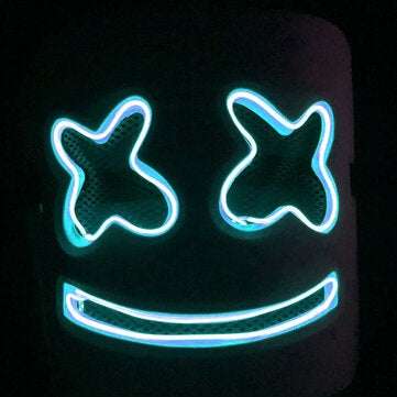 DJ Marshmallo LED Mask Luminous Helmet DIY Bar Music Party Masks Cosplay Props (COLOR.: WHITE)