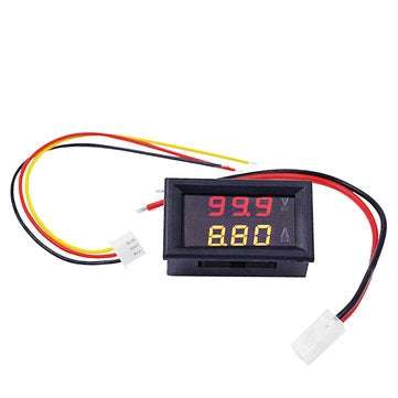 Digital Voltmeter Ammeter Car Current Meter Dual Display 100V 10A DC Gauge Amperemeter Red+Yellow LE