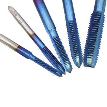 Drillpro 5Pcs M3-M8 Blue Coated Machine Screw Tap Drill Set Straight Flute Metric Thread Tap Drill B