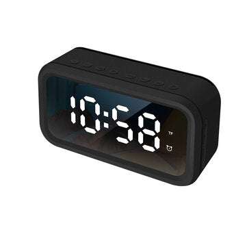 FY101 Digital Alarm Clock bluetooth Speaker FM Radio Payment Broadcast LED Table ... (COLOR.: BLACK)