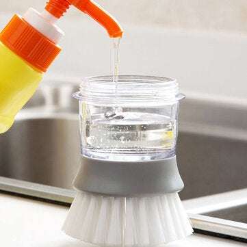 Household Kitchen Washing Utensils Pot Dish Brush with Liquid Washing Soap Dispenser Pot Brush Dish