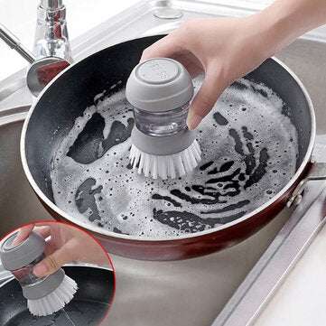 Household Kitchen Washing Utensils Pot Dish Brush with Liquid Washing Soap Dispenser Pot Brush Dish