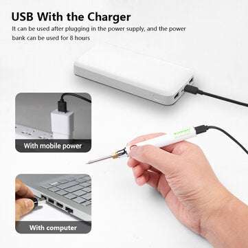Handskit 8W Soldering Iron 5V USB Charging Adjustable Temperature Electric Soldering Iron Kit with S