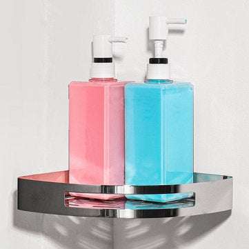 Kitchen/Bathroom Stainless Steel Triangular Rack Shower Caddy Storage Holder Shelf
