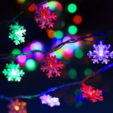 Christmas Snowflake LED Flashlight String Festival Wedding Decorati... (SIZE: 5M | COLOR.: COLORFUL)