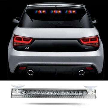 Car LED RGB 16 Color Solar Remote Control Warning Emergency Strobe Light  Anti-tailing 12V 8W