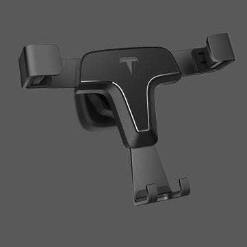 Car Gravity Linkage Air Vent Phone Holder Aluminum Alloy GPS Universal Stand Moun... (COLOR.: BLACK)