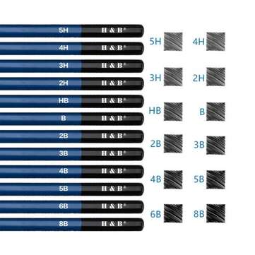 H&B HB-26SSHB 26 Beginner Sketch Wood Pencil Drawing Tool Set Art Painting Set For Student Study