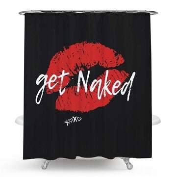 Get Naked Printing Bathroom Shower Curtain Set Toilet Cover Mat Ba... (TYPE: 180X180CMSHOWERCURTAIN)