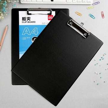 Deli 9224 A4 PVC Clip Board Portable Black Writing Board Clipboard Office School Meeting Accessories