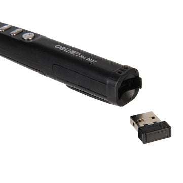 Deli 3937 Wireless Presenter Red Laser Flip Pen PPT Laser Page Pen Clicker Presentation Pen USB Remo