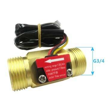 G3/4 Flow Sensor Water Flow Sensor Switch For Flow Meter Water Sensor Copper Shell Hall Turbine Flow