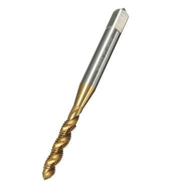 Drillpro 5pcs M3 M4 M5 M6 M8 Screw Taps Set Titanium Coated HSS6542 Spiral Fluted Tap Drill