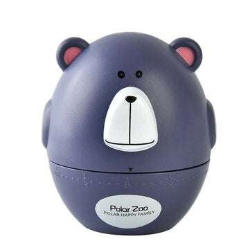 Fashion Design Bear Cow Timer Mechanical Wind Up 60 Minutes Kitchen Gadget M... (COLOR.: PURPLEBEAR)