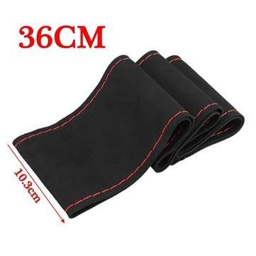 DIY 36/38cm Car Steering Wheel Covers Super Fiber Suede Leather Universal w... (COLOR & SIZE: RED36)