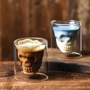 HiBREW Coffee Cup Personalized Glass Skull Style