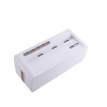 Desktop Power Socket Strip Cord Storage Boxes Organizer Safety Socket Outlet B... (COLOR.: GRAYHOLE)