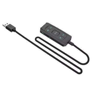 INWA MZ-396 External USB to 3.5mm AUX Sound Card 7.1 Adapter 3D Antimagnetic Audio... (COLOR: BLACK)