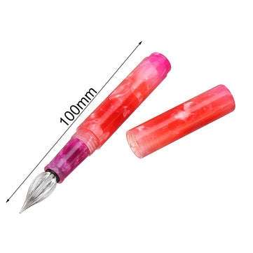 Delike Alpha Resin Fountain Pen DELIKE M Nib 1cm Pouch Boddy Pen with Gift Box Stationery