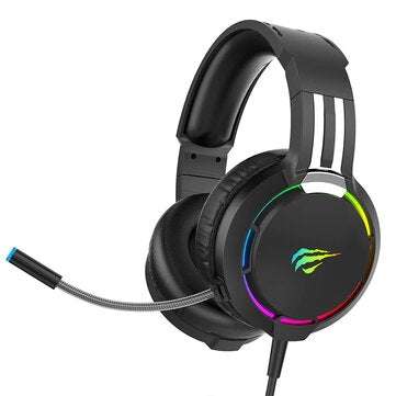 Havit H2010D Professional 3.5MM + USB Gaming Headset Wired RGB Light HD Microphone... (COLOR: BLACK)