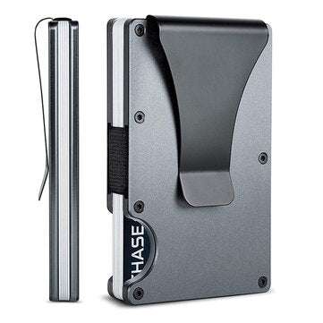 ELASTIC WALLETS EW-115 Metal Card Bag Aluminum Alloy RFID Blocking Card Bag With Cl... (COLOR: GREY)