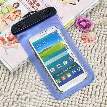 Cell Phone Waterproof Cover Universal Under Water Bag Transparent Touchs... (COLOR.: BLUE | SIZE: L)