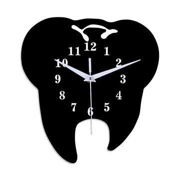Emoyo ECY056 Tooth Shape Wall Clock Quartz Wall Clock 3D Wall Clock For Home Offi... (COLOR1: BLACK)