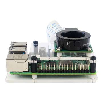 Caturda C2702 Tranparent Protective Case + Bracket Support HoldingIMX477R Camera Module for Raspberr