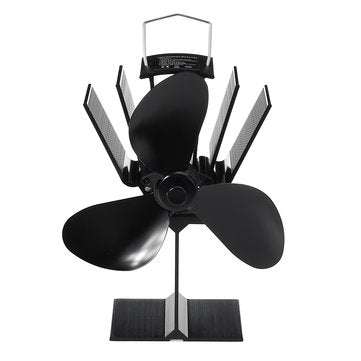 EQ2-BK(3BL) Heat Powered Wood Stove Fan Silent Eco-Friendly Fireplace Fan for Wood Log Burner