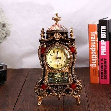 Desk Pendulum Alarm Clock Vintage Clock Classical Cabinet Creative Imperial Furn... (COLOR1: BRONZE)