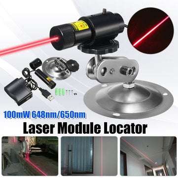 Focusable 648nm 650nm 100mW Red Laser Cross Module Locator Cutter Mount+Adapter