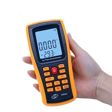 GM8902 0-45M/S Digital Anemometer Wind Speed Meter Air Volume Ambient Temperature Tester With USB In