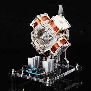 Four Coil Brushless Motor Fan Blade High-speed Turbine Hall Electric Machine Model