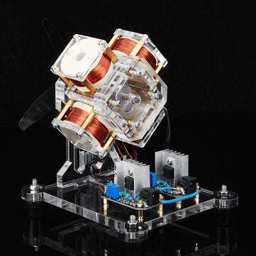 Four Coil Brushless Motor Fan Blade High-speed Turbine Hall Electric Machine Model