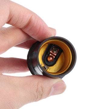 E27 6A Black Retro Light Bulb Adapter Lamp Holder Pendant Edison Screw Cap Socket Light Fittings AC2