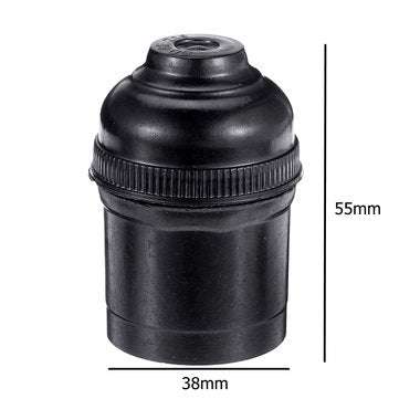 E27 6A Black Retro Light Bulb Adapter Lamp Holder Pendant Edison Screw Cap Socket Light Fittings AC2