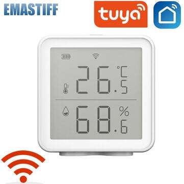 EMASTIFF Tuya WIFI Smart Temperature and Humidity Sensor LCD Display Wireless Temperature and Humidi