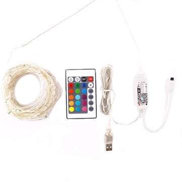 DC5V Smart APP USB 10M 100 LED String Light+WiFi Controller+24Keys IR Remote Control for Holiday Par