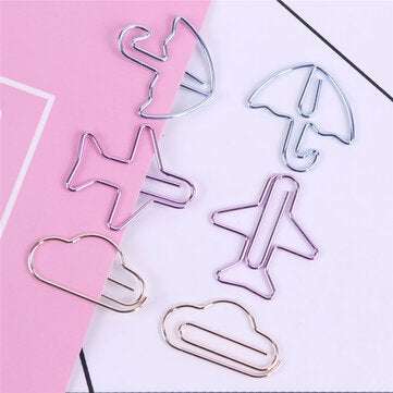 Deli 0055 12PCS Paper Clips Special Shape Notes Smooth Paper Clips DIY Bookmark Stationery Student M