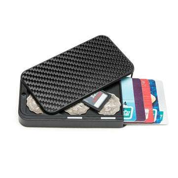 Bycobecy YM986 Carbon Fiber Aluminum Card Holder RFID Blocking Package Cover Type for Credit Card an