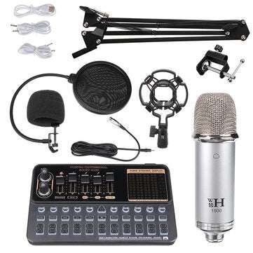 BM800 Condenser Microphone Gaming Live Streaming Audio Studio Record MIC with V10X Pr... (LETTER: B)