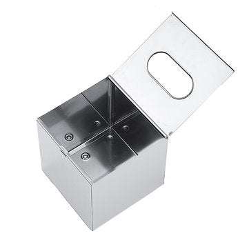 Chrome Coloured Cube Square Tissue Box Holder Cover Box Napkin Bathroom Organizer