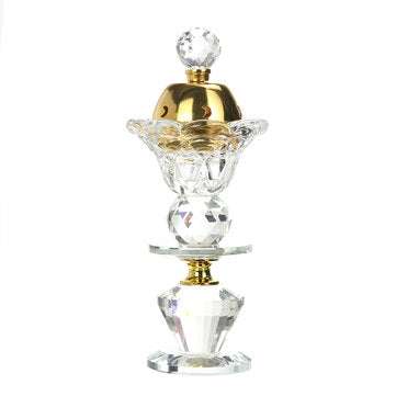 Crystal Incense Burner Plating Metal Polishing Incense Removable Lid Burner Traditional For Home Off