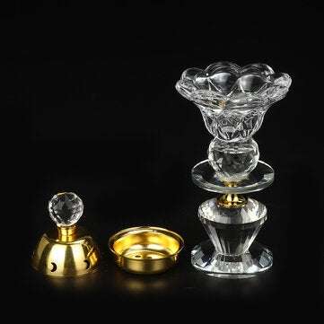 Crystal Incense Burner Plating Metal Polishing Incense Removable Lid Burner Traditional For Home Off