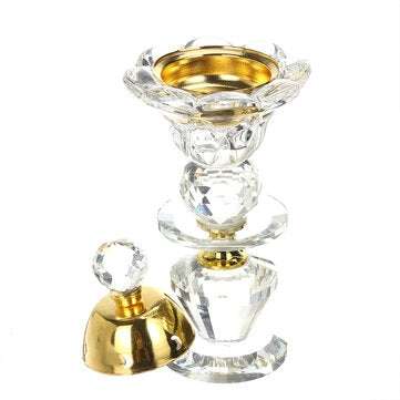 Crystal Incense Burner Plating Metal Polishing Incense Removable Lid Burner Traditional For Home Off