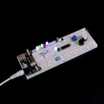Electronics Fun Kit with Power Supply Module Jumper Wire Precision Potentiometer 830 tie-Points Brea