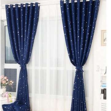 Honana WX-C13 Sky Star Blackout Curtains Thermal Insul... (COLOR.: NAVY | CURTAIN SIZE: 100CMX130CM)