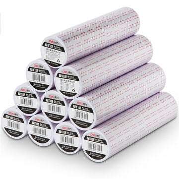 Deli 10 Rolls Price Labels Paper Single Row White Tag Paper Supermarket Grocery Shop Paper Stickers
